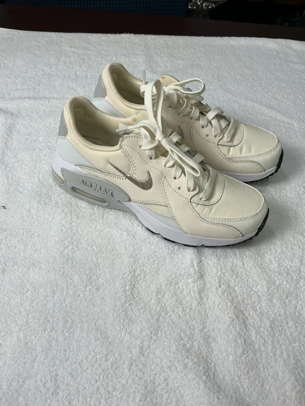 Nike Women's Air Max Sneakers in Cream and Light Gray